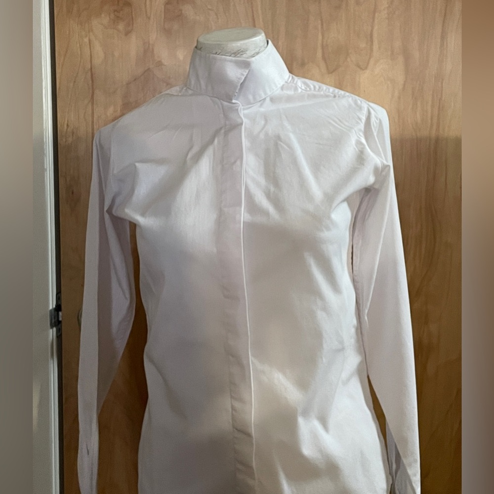 R.J Classics Essential Collection Girls 16 White Long Sleeve Riding Show Shirt